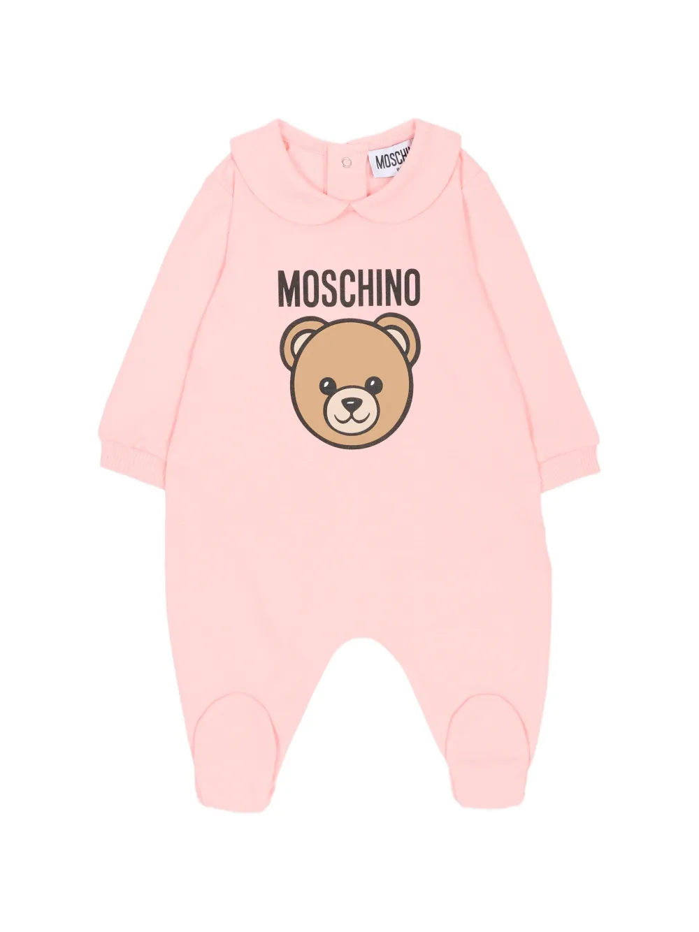 Moschino Kids bear round collar pajama - Rosa