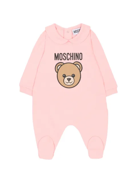 Moschino Kids bear round collar pajama