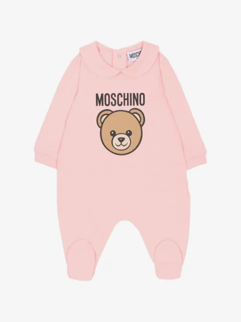 Moschino Kids bear round collar pajama