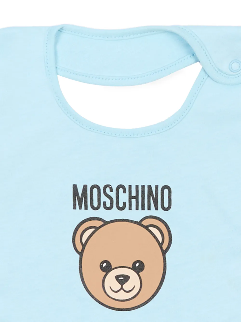 Moschino Kids Slabbetje set met beerapplicatie Blauw