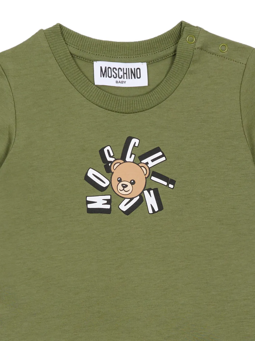 Moschino Kids T-shirt met grafische teddybeerprint Groen