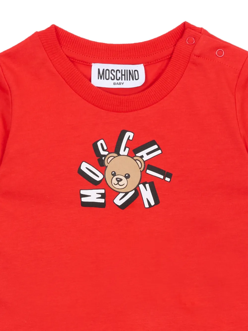 Moschino Kids T-shirt met beerprint Rood