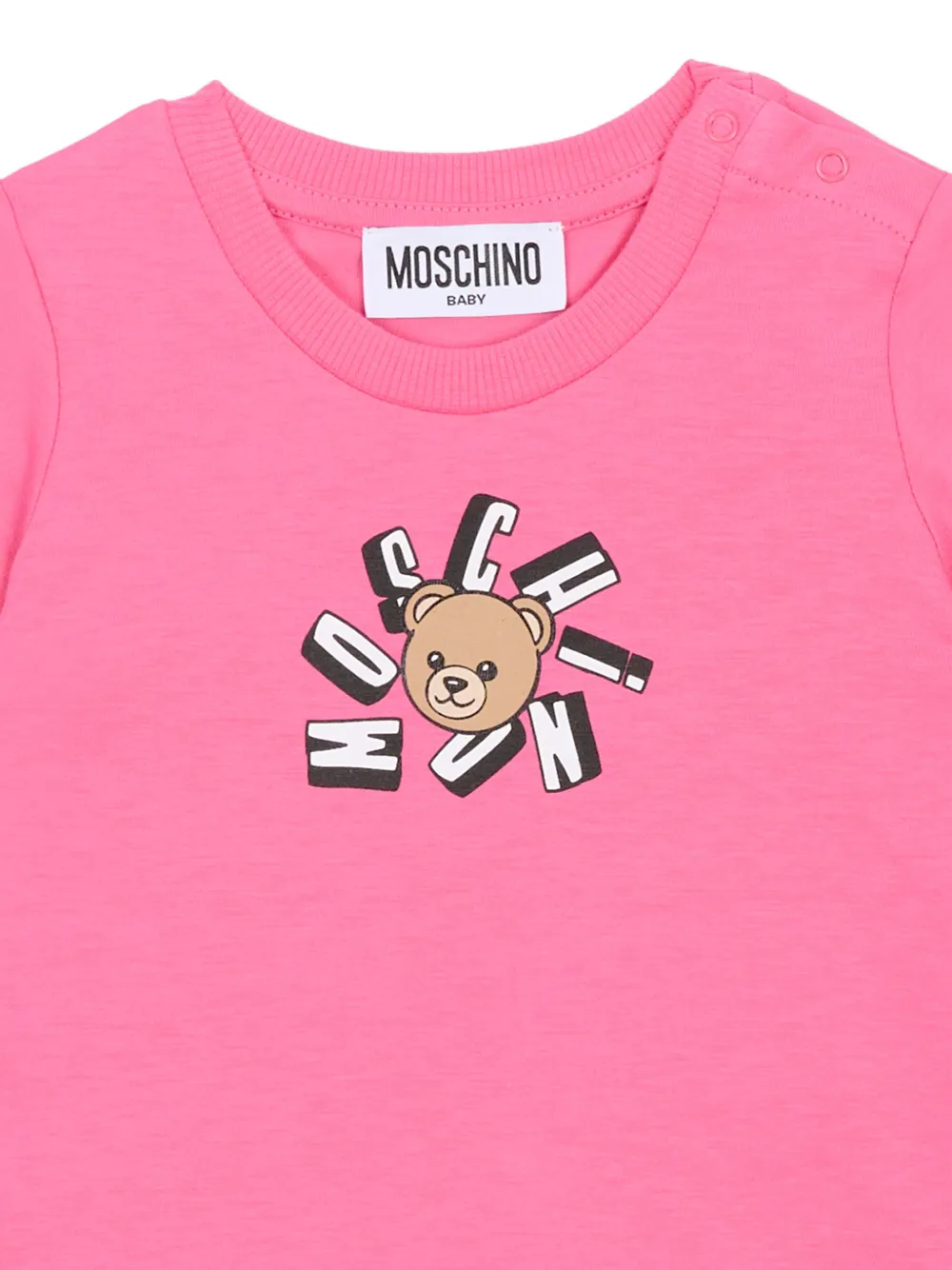 Moschino Kids T-shirt met grafische print en korte mouwen Roze