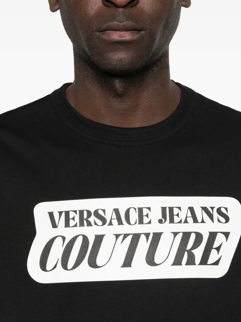 Versace Jeans Couture T-shirt met logo Zwart