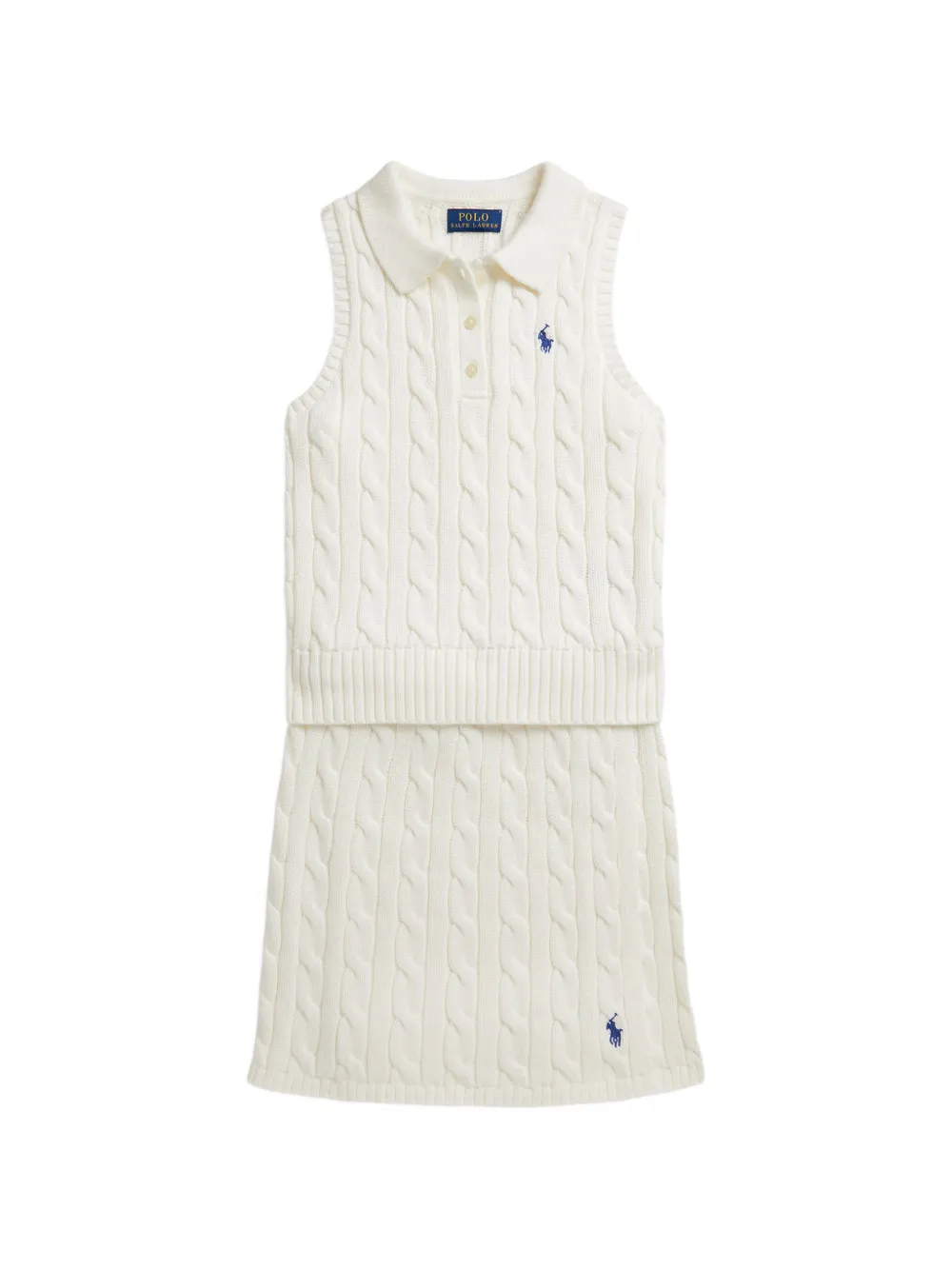 POLO RALPH LAUREN KIDS Set polo e gonna - Bianco