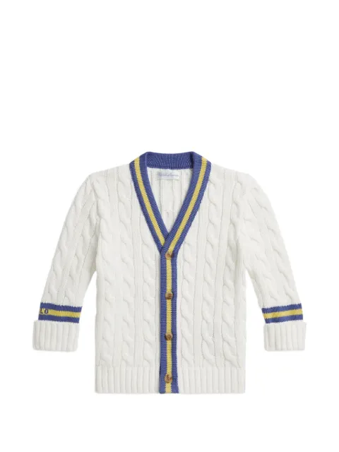 POLO RALPH LAUREN KIDS cable-knit striped cardigan