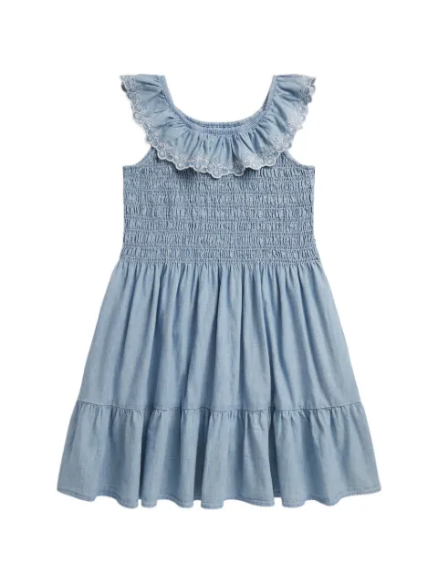 POLO RALPH LAUREN KIDS smocked ruffled dress