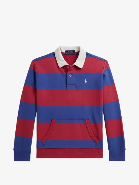 POLO RALPH LAUREN KIDS playera tipo polo manga larga con rayas estampadas