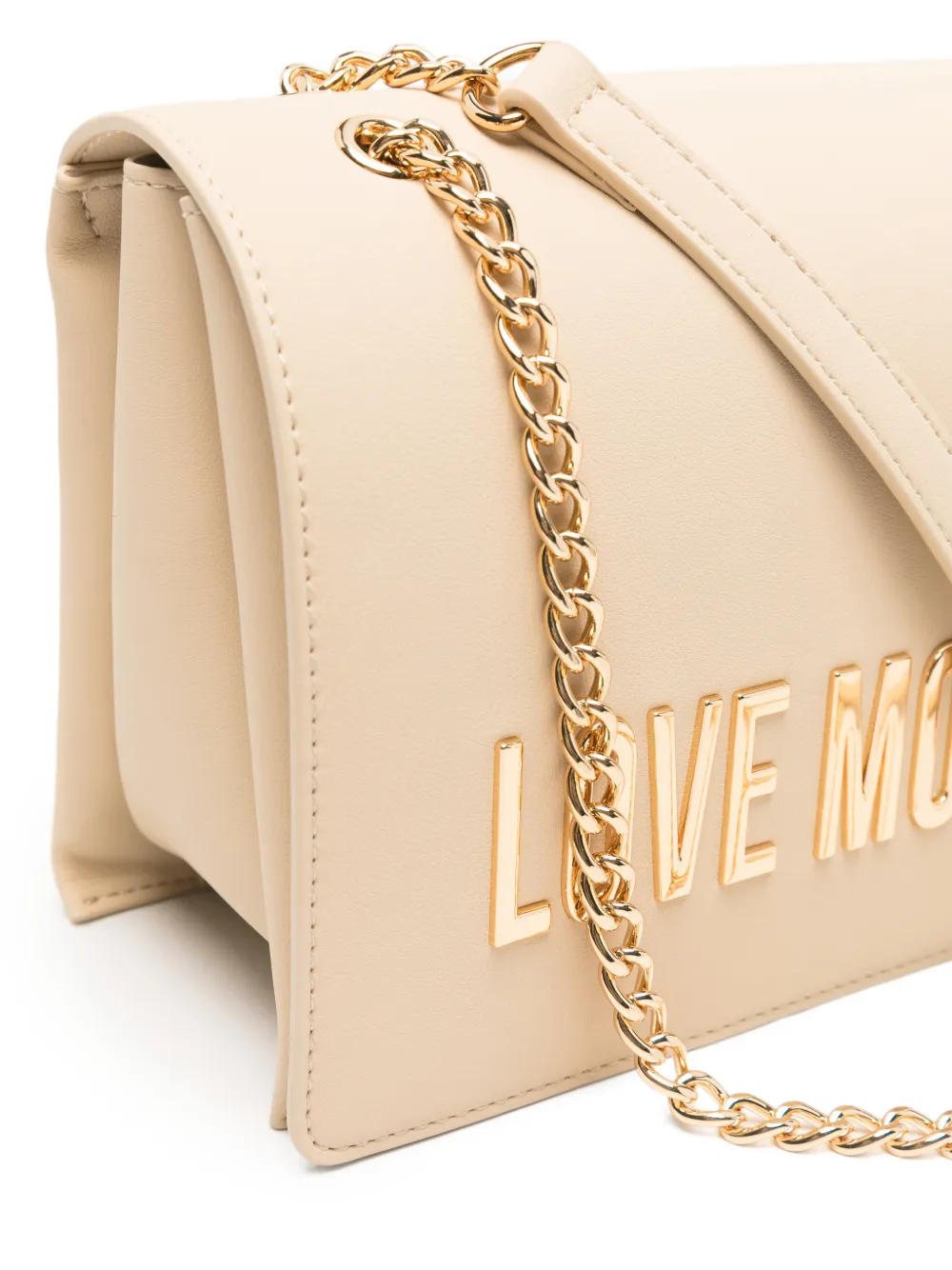 Love Moschino Schoudertas met logoplakkaat Beige