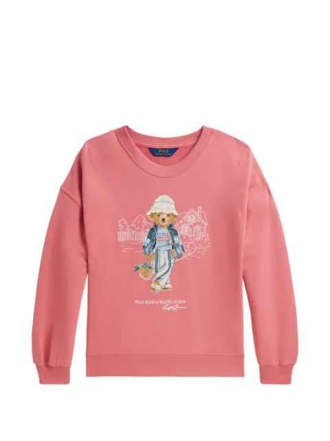 POLO RALPH LAUREN KIDS Bear print crew-neck sweatshirt