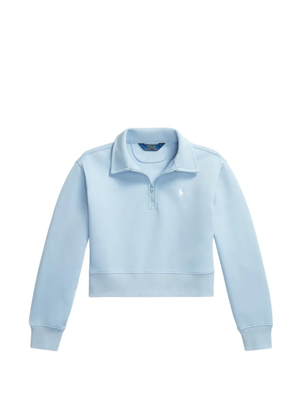 POLO RALPH LAUREN KIDS logo-embroidered collared sweatshirt - Blue