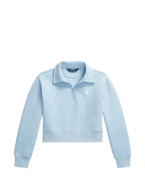 POLO RALPH LAUREN KIDS logo-embroidered collared sweatshirt