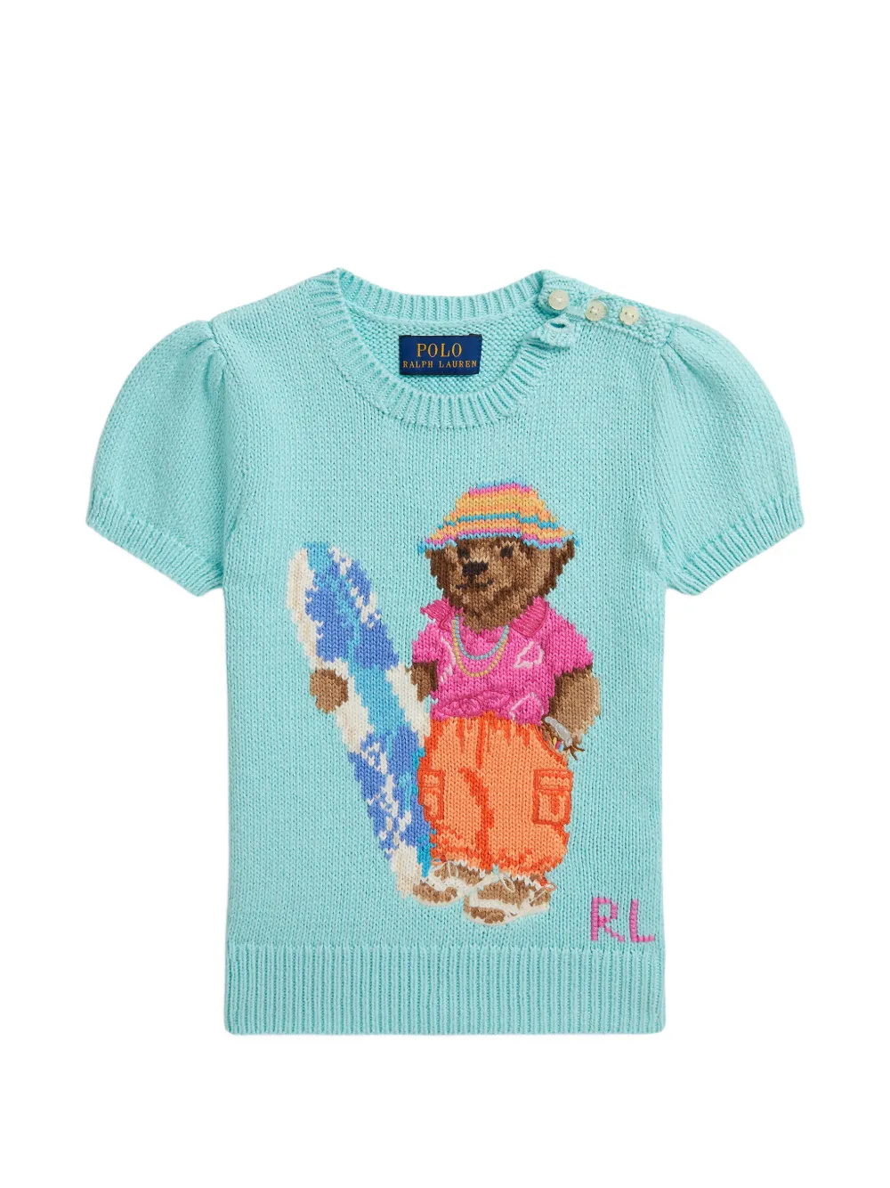 POLO RALPH LAUREN KIDS Maglione con stampa Polo Bear - Blu