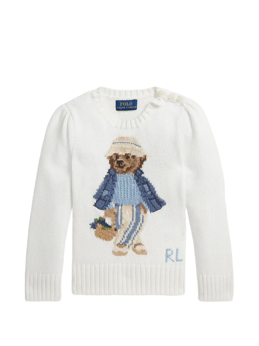 POLO RALPH LAUREN KIDS Maglione Bear - Bianco