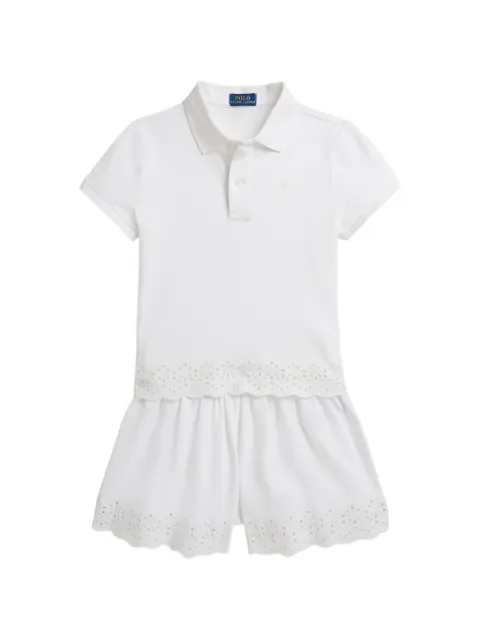 POLO RALPH LAUREN KIDS eyelet polo shirt short (set of two)
