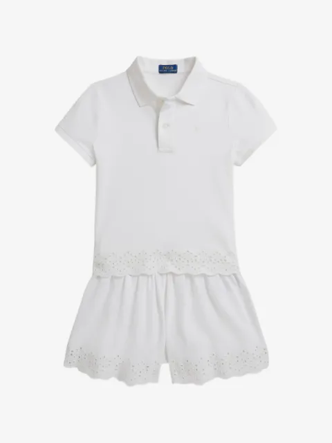 POLO RALPH LAUREN KIDS ensemble short et polo à détails d’œillets (deux pièces)