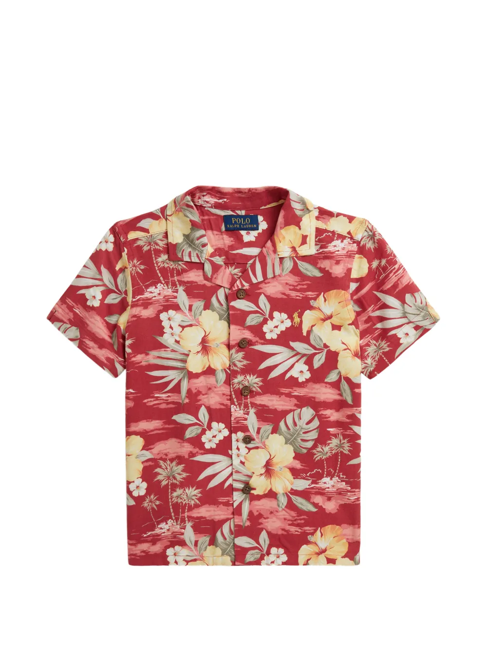 POLO RALPH LAUREN KIDS Hemd mit Blumen-Print - Rot