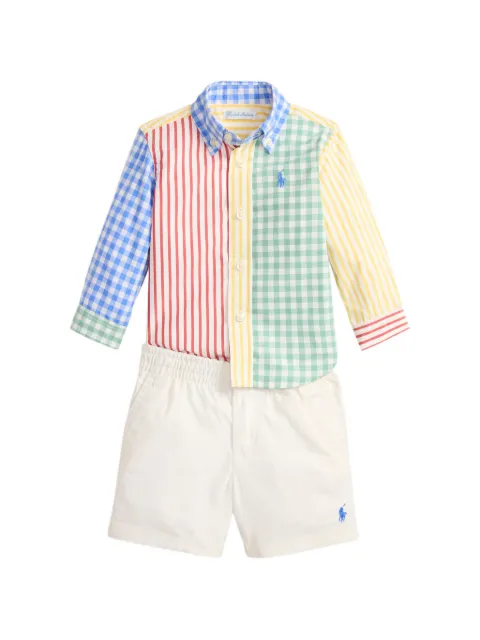 POLO RALPH LAUREN KIDS logo-embroidered short set