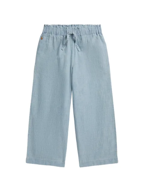 POLO RALPH LAUREN KIDS Pony-embroidered wide-leg trousers set