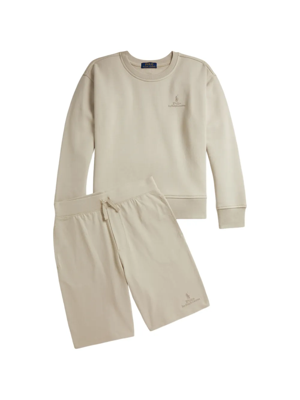  Polo Ralph Lauren Kids Drawstring Logo Cotton Shorts - Neutrals 