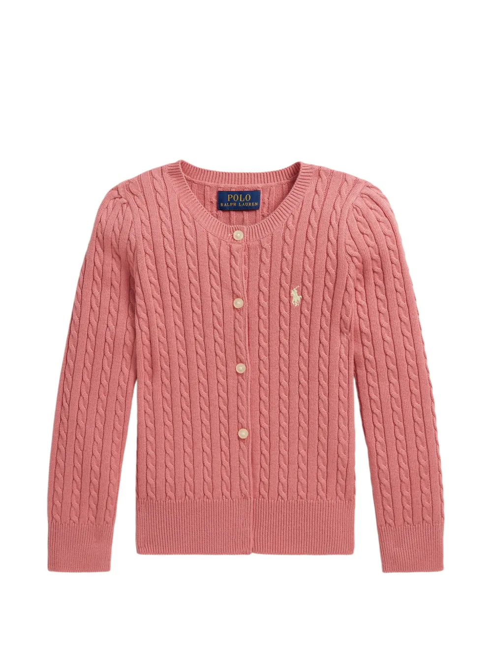 POLO RALPH LAUREN KIDS cable-knit buttoned cardigan - Rosa