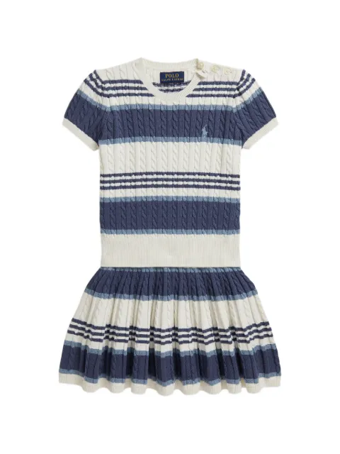 POLO RALPH LAUREN KIDS cable-knit logo-embroidered skirt set