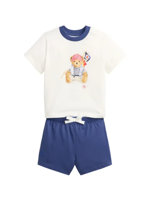 POLO RALPH LAUREN KIDS drawstring polo-bear shorts set