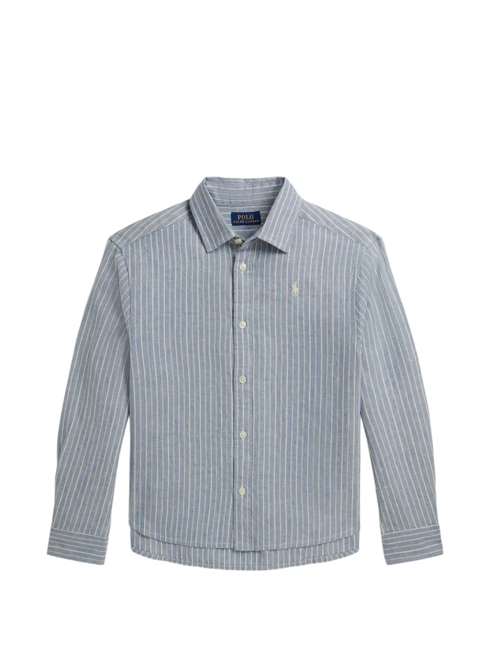 POLO RALPH LAUREN KIDS Polo a righe con logo - Blu