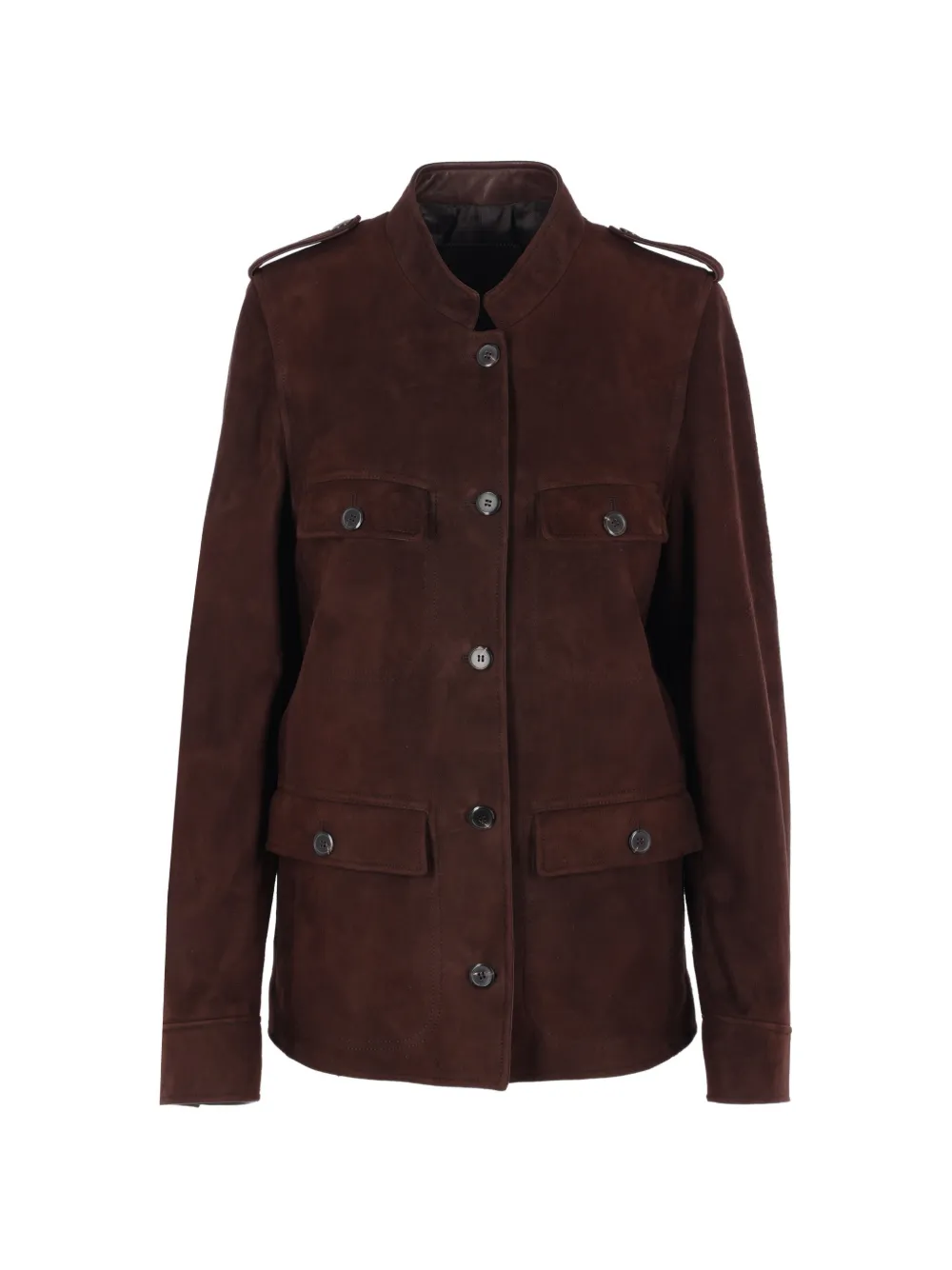 Prada buttoned lambskin jacket - Marrone