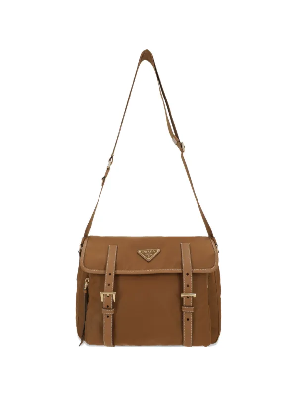Prada Medium Triangle-logo Cross Body Bag in Brown