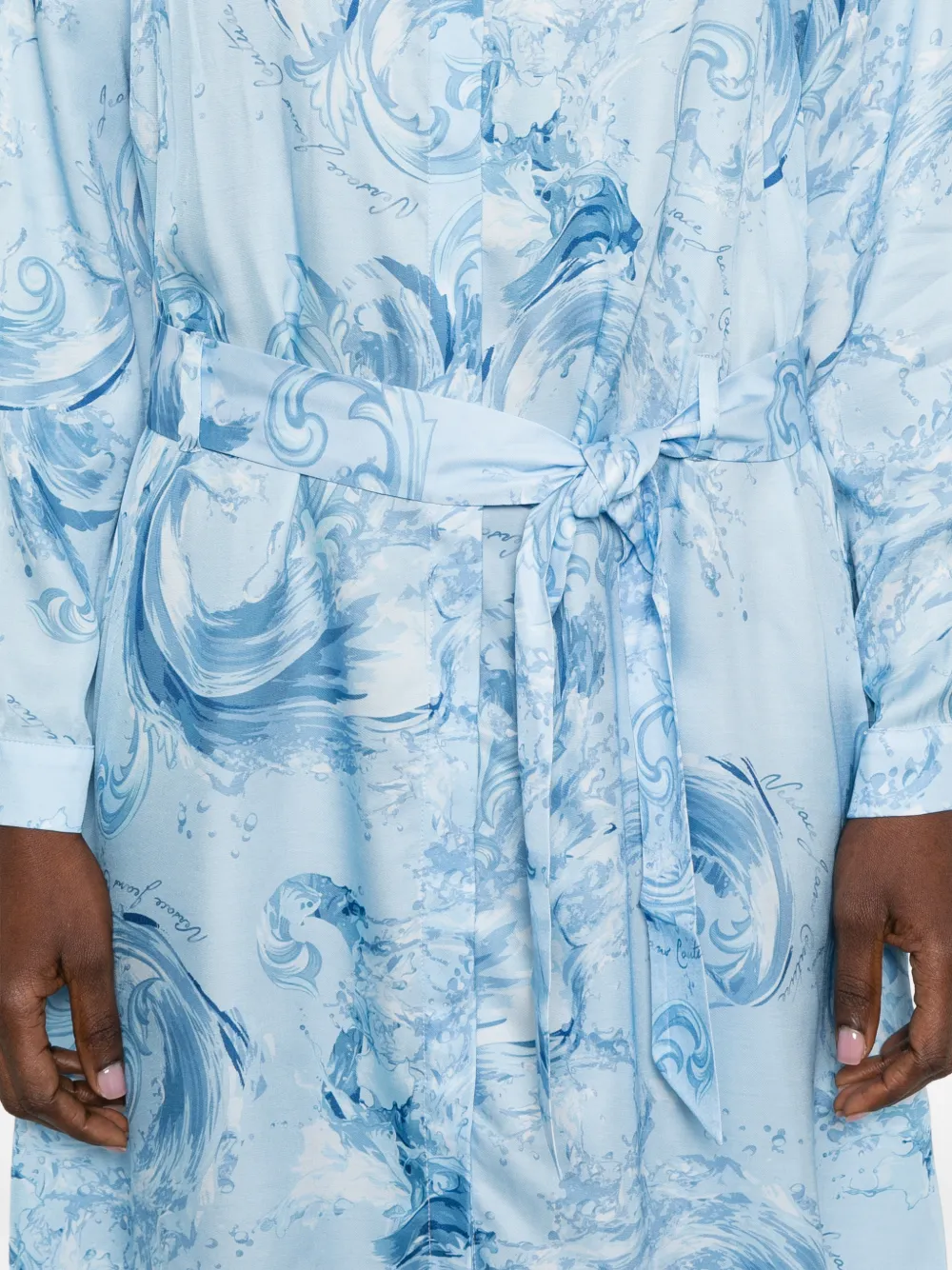 Versace Jeans Couture Mini-jurk met gestrikte taille en patroon Blauw