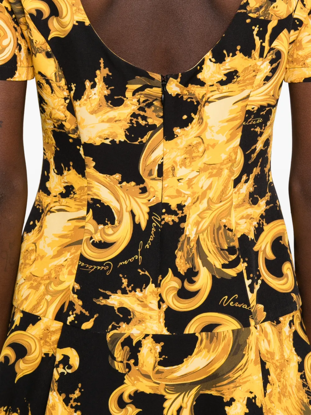 Versace Jeans Couture Mini-jurk met barokprint Zwart