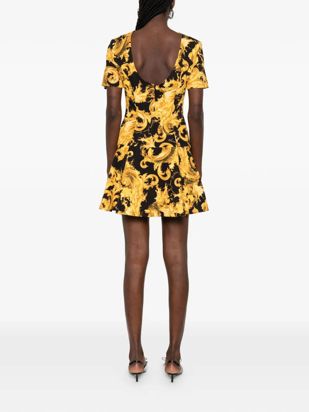 Versace Jeans Couture Mini-jurk met barokprint Zwart
