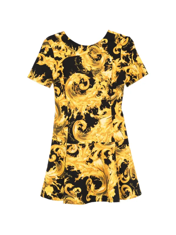 Versace Baroque Print Mini Dress - Black