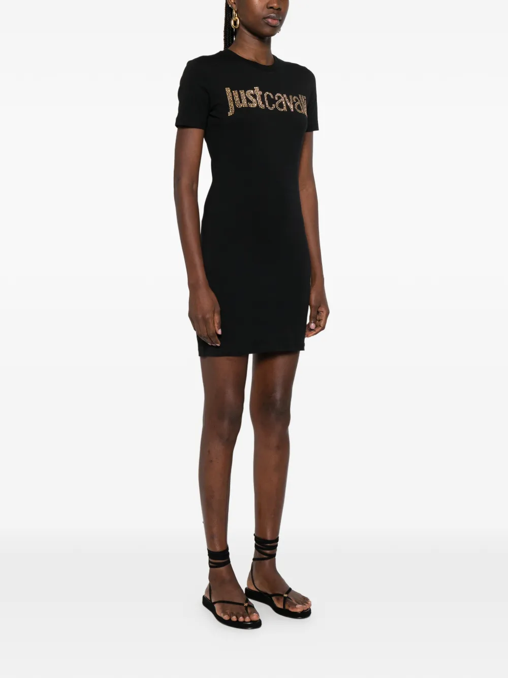 Just Cavalli Mini-jurk verfraaid met logo Zwart