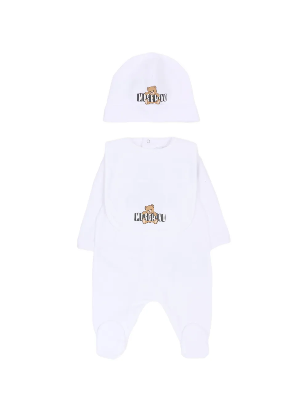 Moschino Kids logo-print babygrow set - Weiß