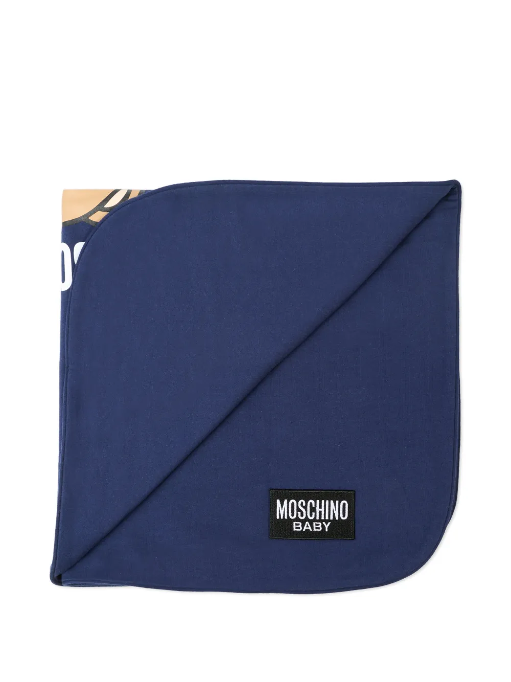 Moschino Kids bear logo blanket - Blauw