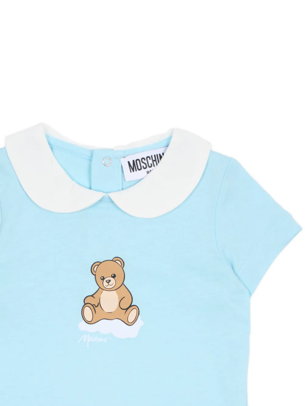 Moschino Kids Romper met teddybeerprint Blauw