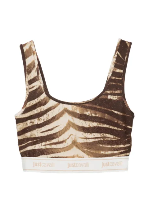 Just Cavalli haut crop à imprimé zébré