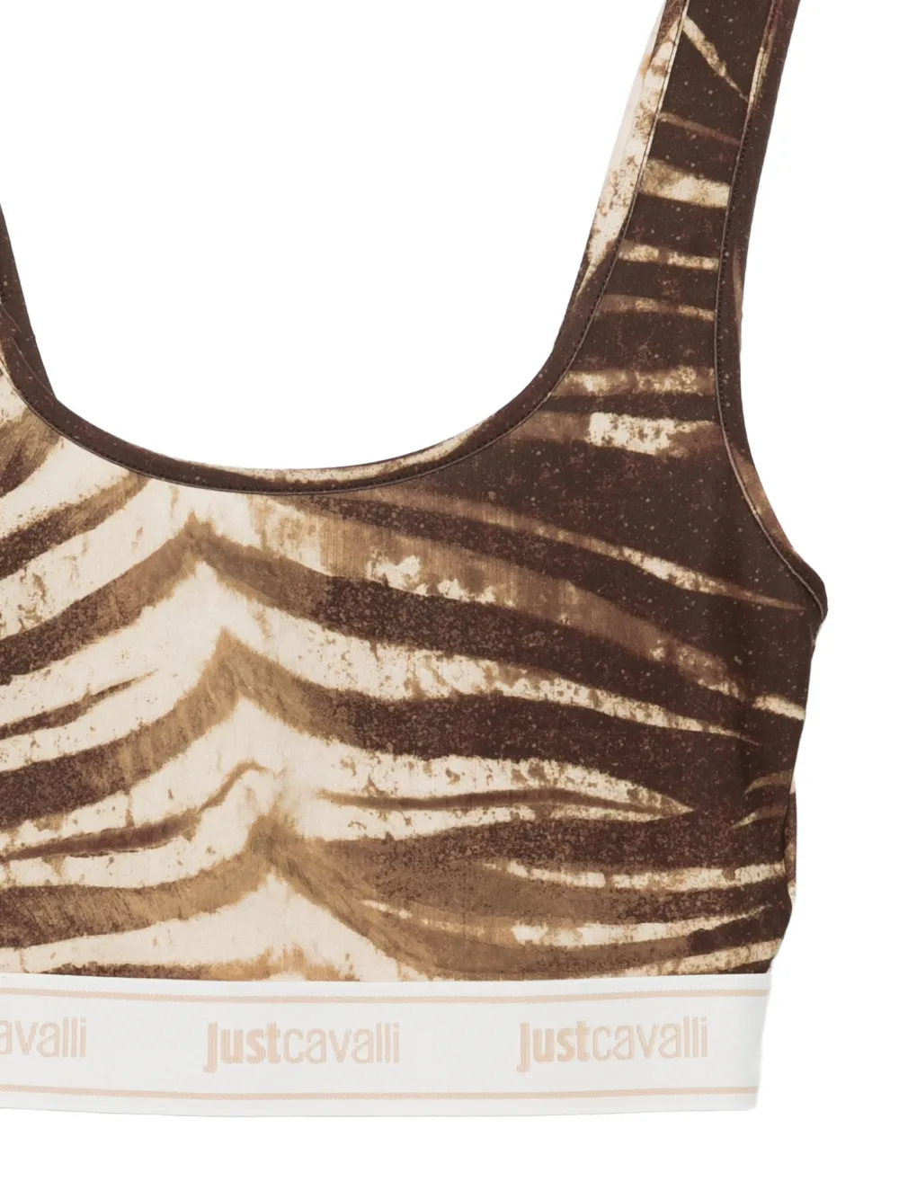  Just Cavalli Zebra Print Crop Top - Brown 