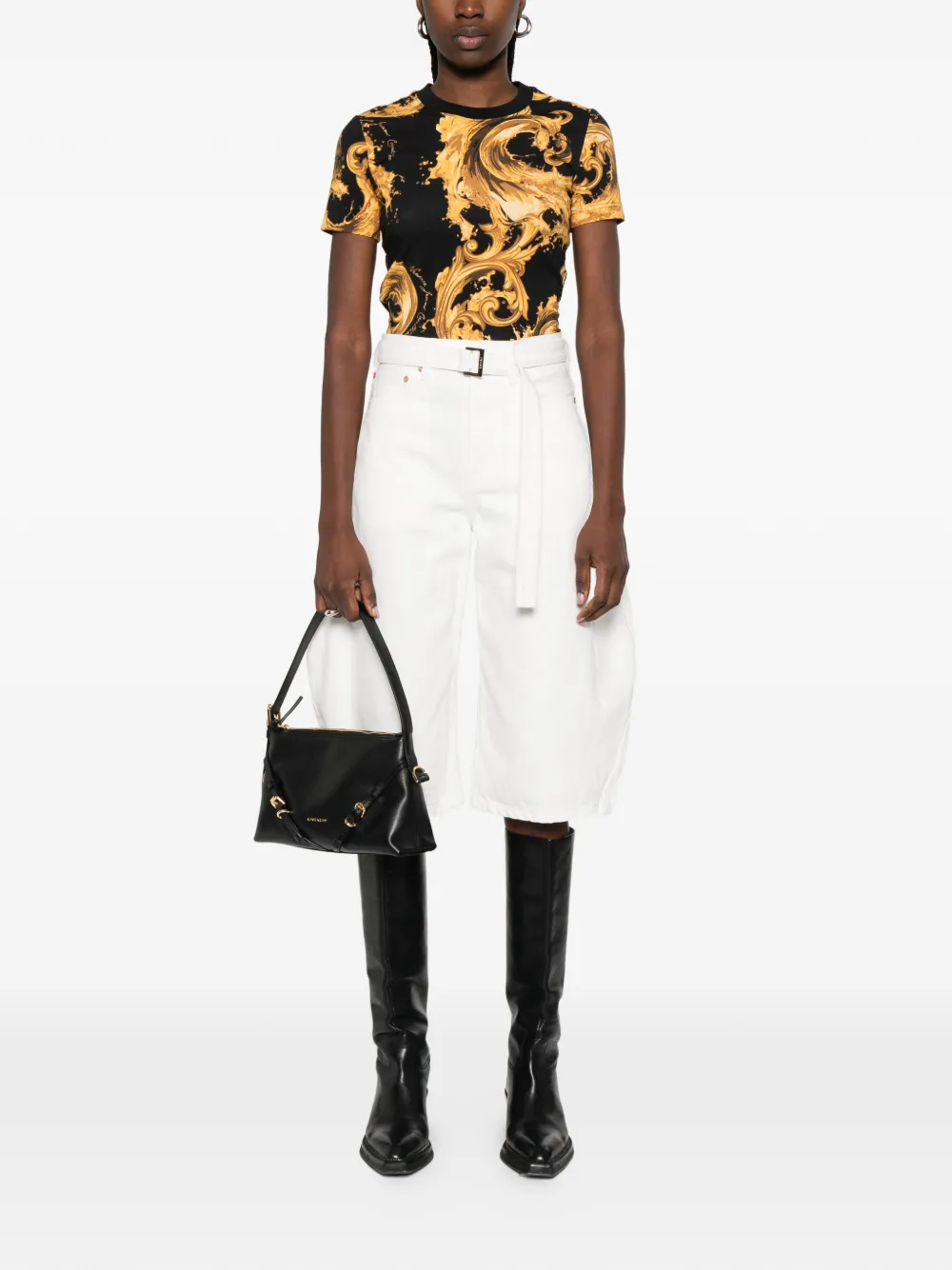 Versace Jeans Couture T-shirt met barokprint Zwart