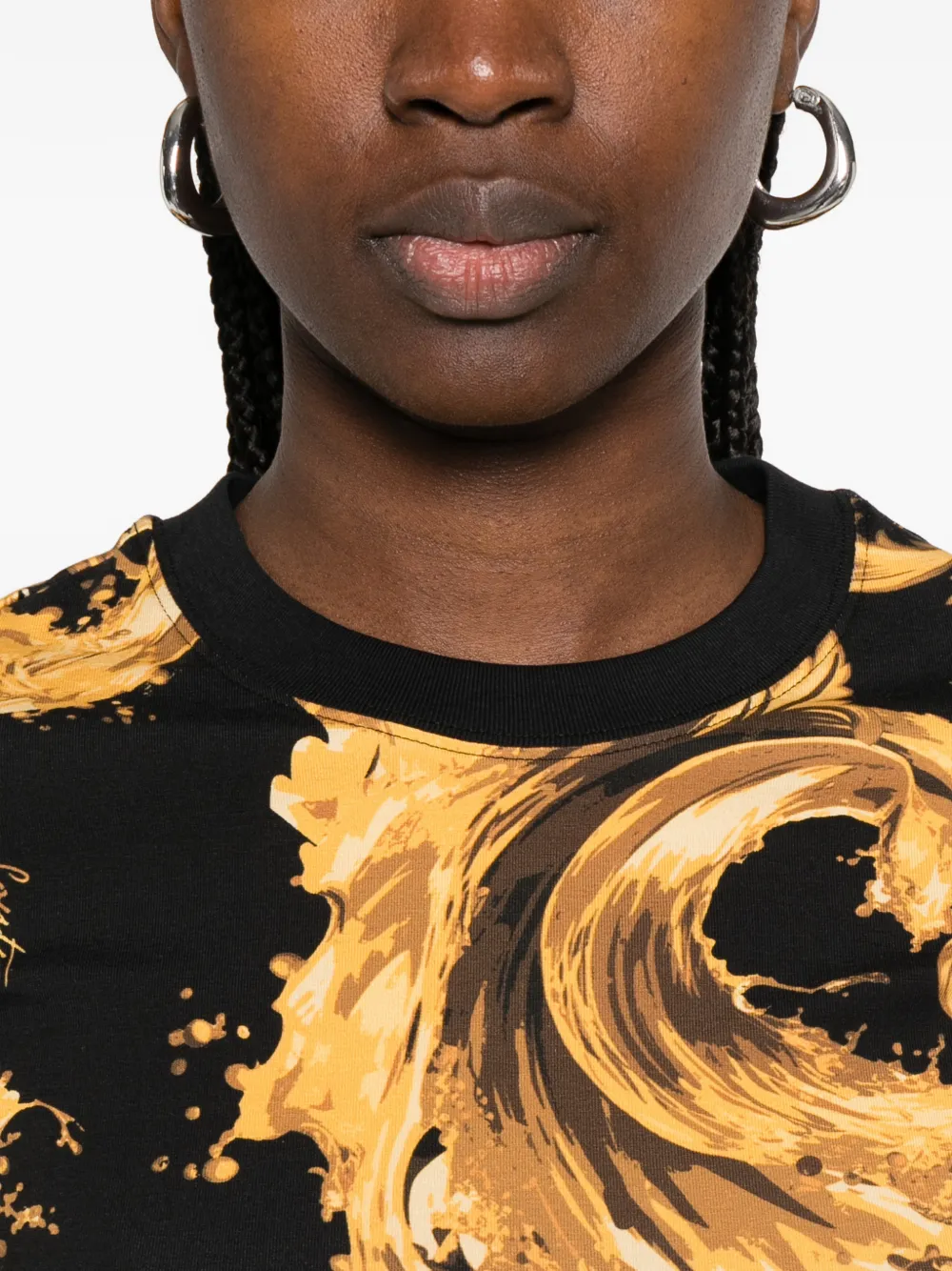 Versace Jeans Couture T-shirt met barokprint Zwart