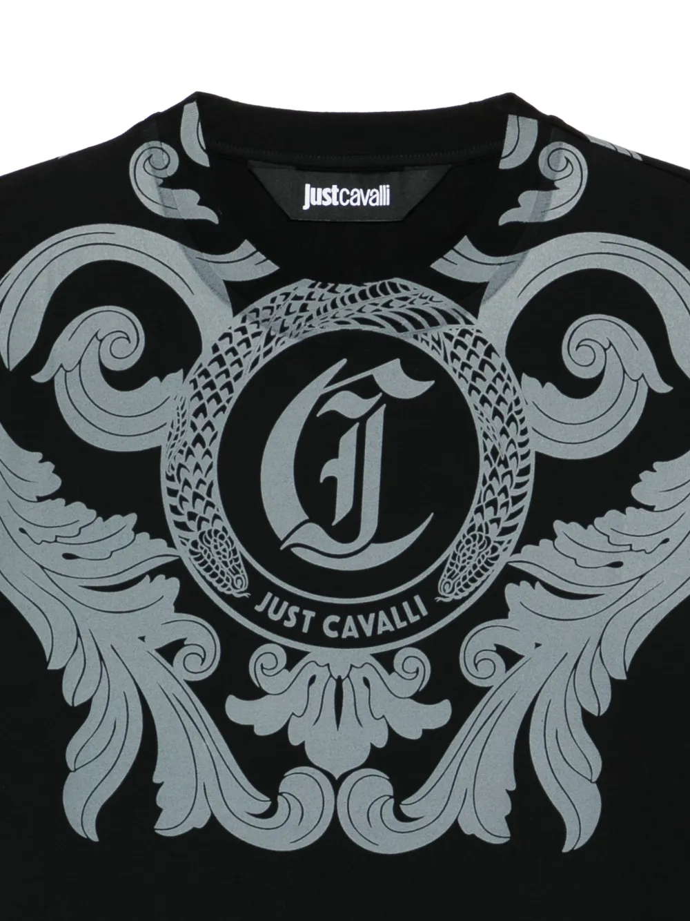 Just Cavalli T-shirt met grafische print Zwart