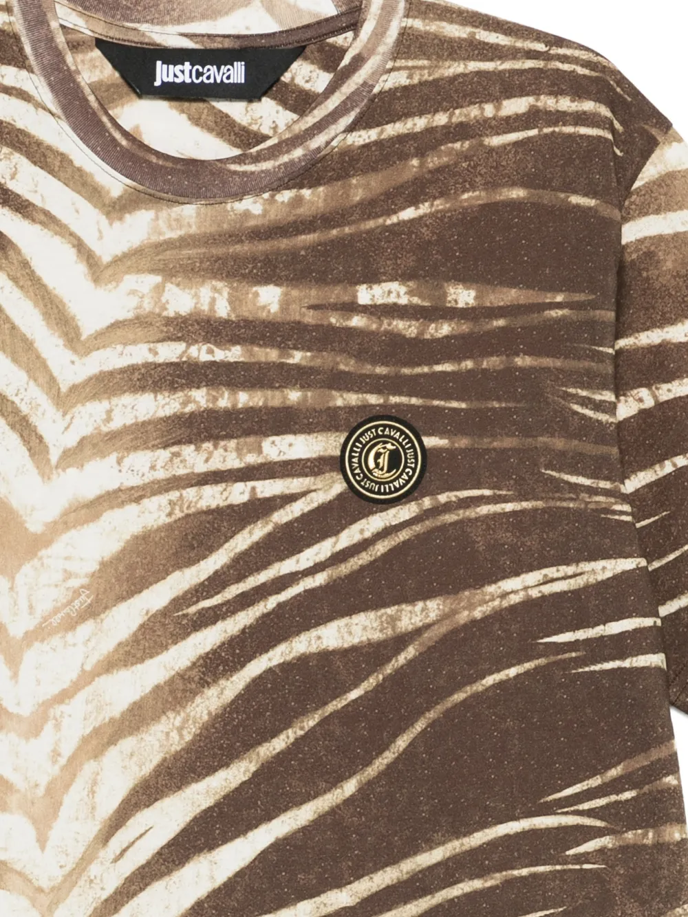Just Cavalli T-shirt met logopatch Bruin