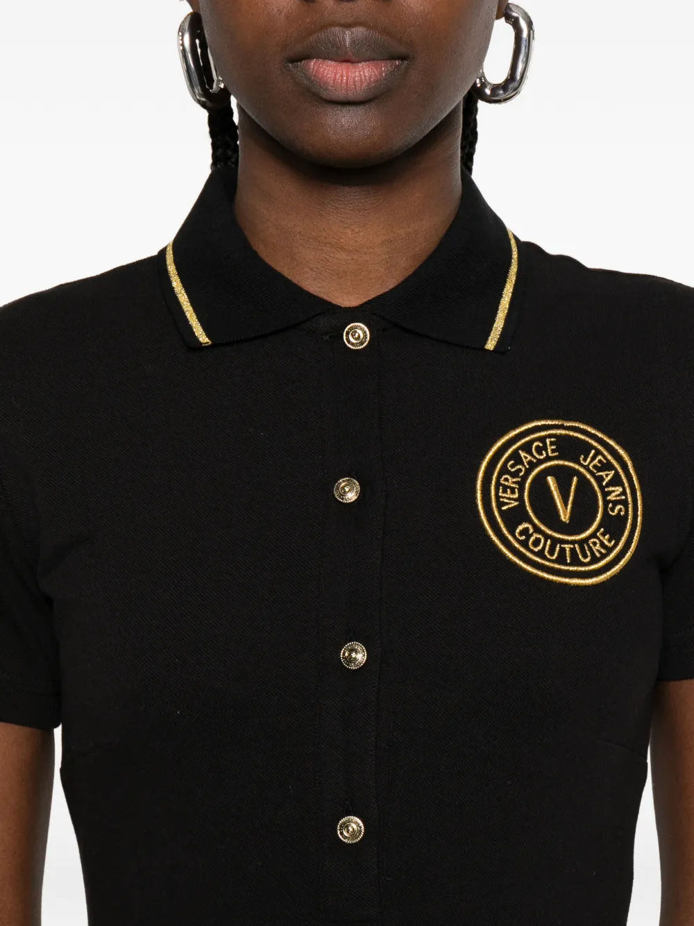 Versace Jeans Couture Mini-jurk met logo Zwart