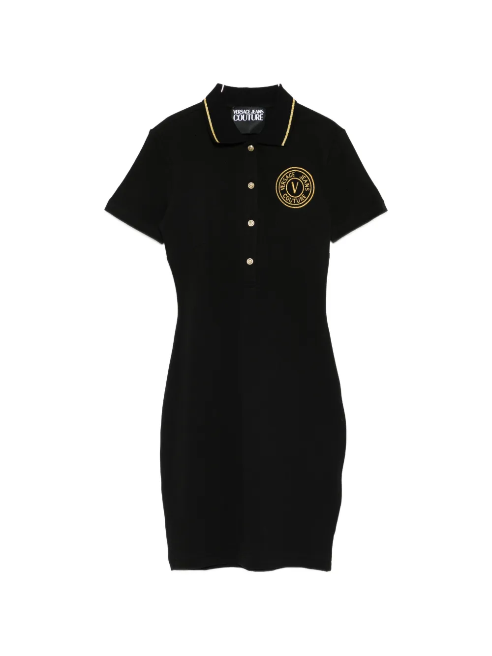 Versace Jeans Couture button logo mini dress - Nero