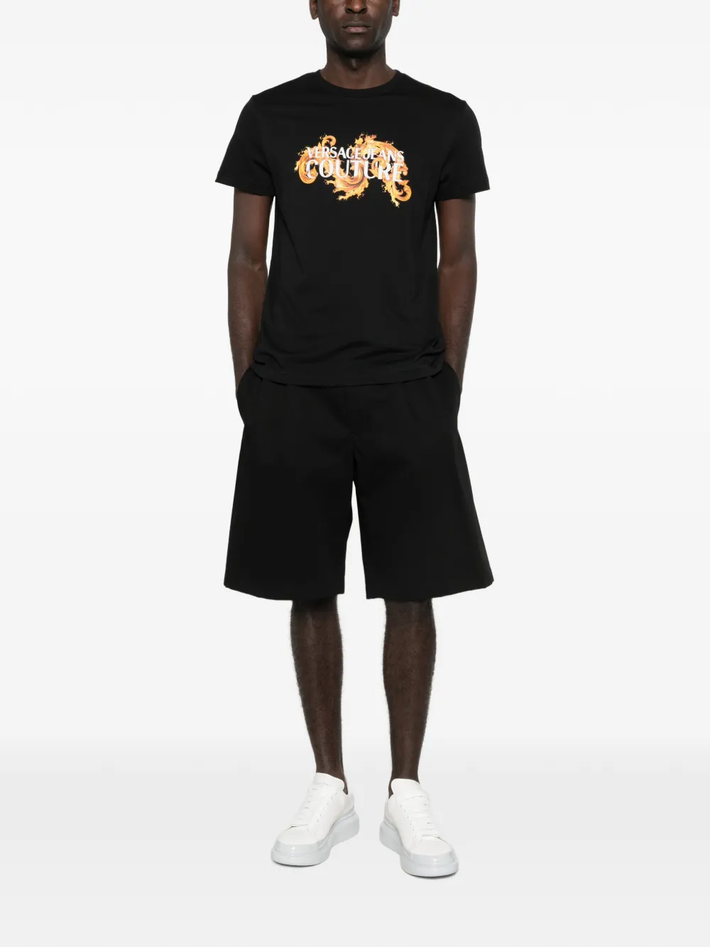 Versace Jeans Couture T-shirt met logo Zwart