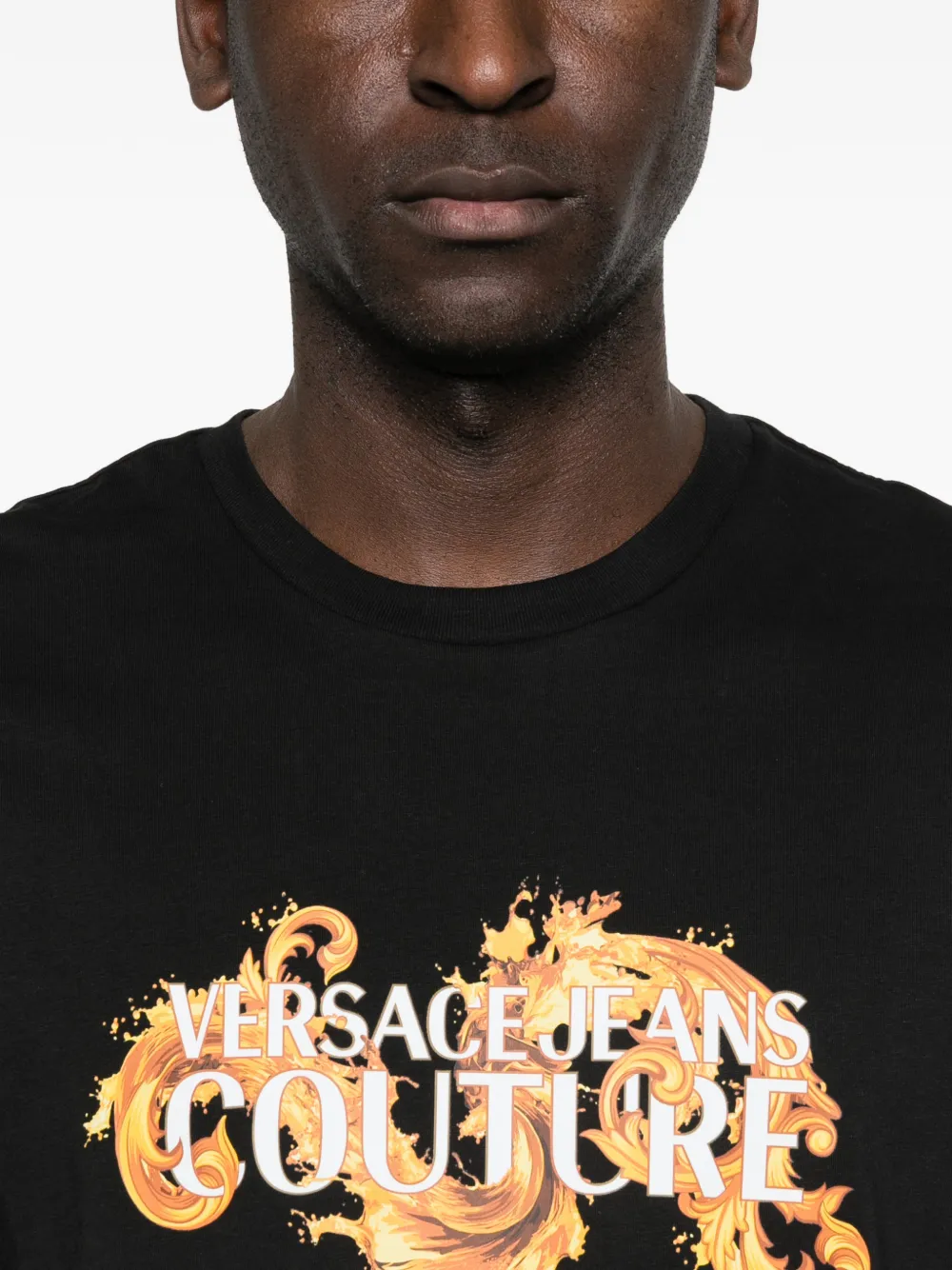 Versace Jeans Couture T-shirt met logo Zwart