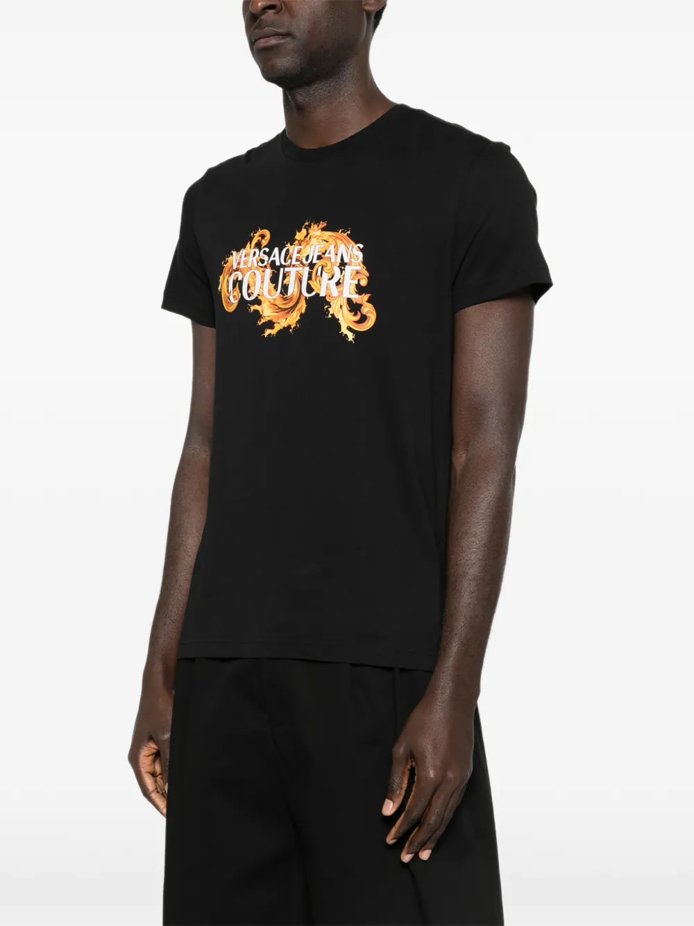 Versace Jeans Couture T-shirt met logo Zwart