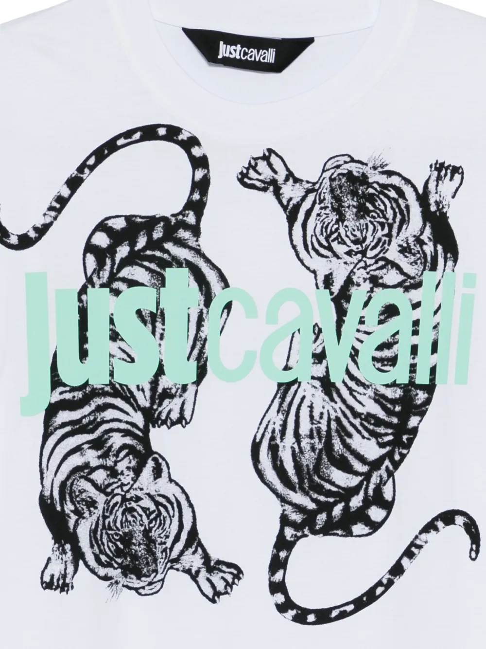 Just Cavalli T-shirt met grafische tijgerprint Wit
